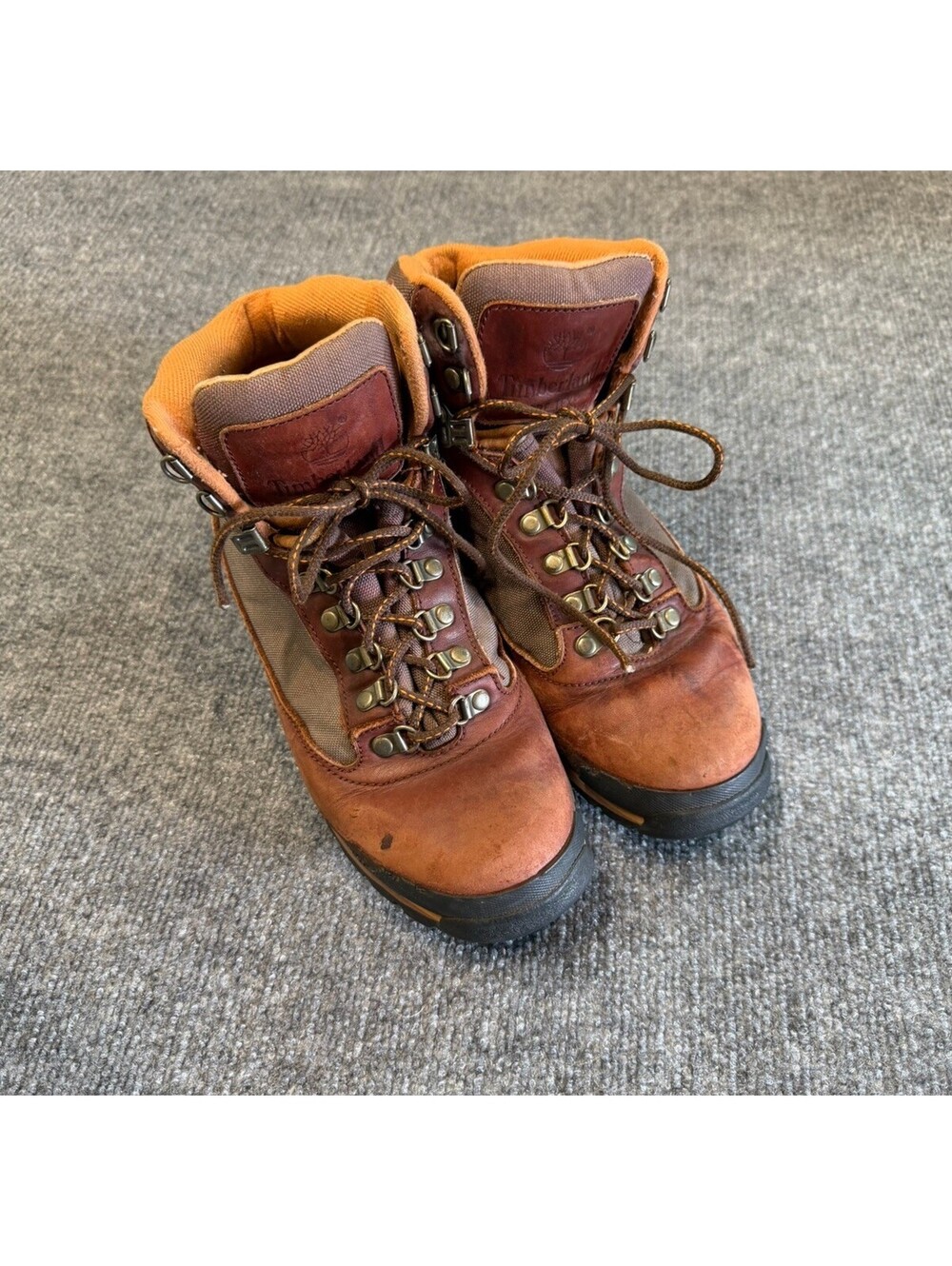 Timberland Brown Leather Euro Hiker Boots Men's 8.5M 🥾 See Pics 👀